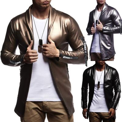 China Anti-wrinkle factory wholesale vintage souvenir leather jacket plus size adult black anorak jacket for sale