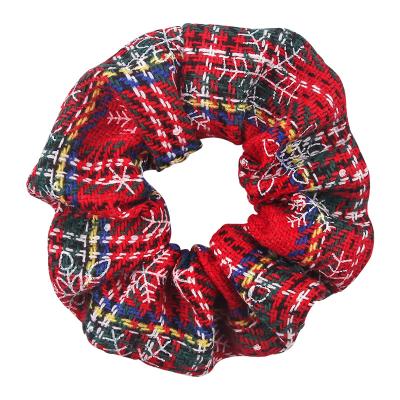 China Fashion factory direct sales all kinds of elastic Christmas plaid scrunchies hair ties for women for sale