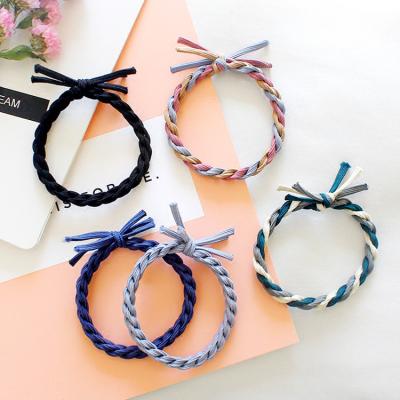 China New Fashion Twist Braid Hair High Elasticity Tie Handwoven Ladies Hair Tie Color Matching Hair Tie for sale