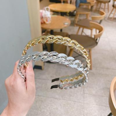 China New fashion metal chain headband, temperament ladies, soft headband personalized retro headband for sale