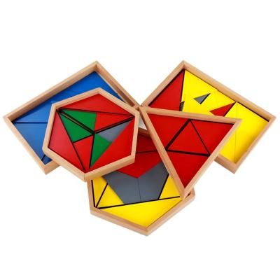 China Children Montessori Kids Educational Toys Triangles Wooden Educational Materials Constructive Toys Teaching Aids for sale