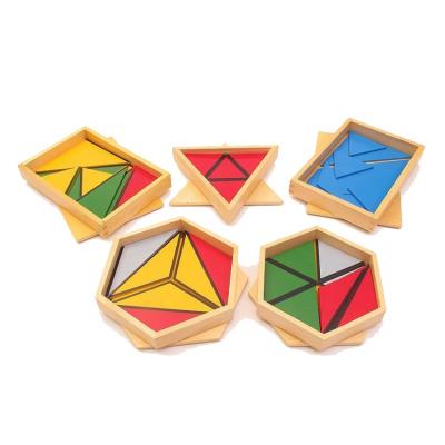 China Mini Montessori Triangles Educational Wooden Constructive Toys Kids Children Play Teaching Aids Materials for sale