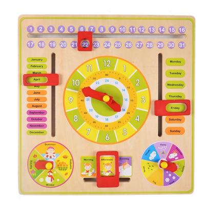 China Eco-friendly Material Wholesale Montessori Multifunctional Digital Clock Custom Math Educational Wooden Toys For Baby for sale