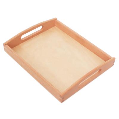 China Kindergarten Promotional Material Eco-Friendly Montessori Teaching Aid Wooden Serving Tray for sale