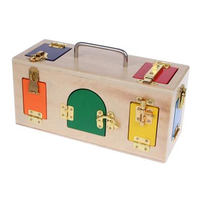 China Montessori baby tiger play wooden educational lock box sensory material used toys set for kindergarten for sale