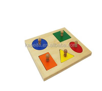 China Educational Game Montessori Toy 5 Shape Material Educational Peg Board With Big Buttons for sale