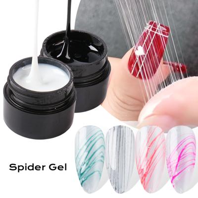 China 6ml Wire Drawing Gel Nail Polish Spider Web Varnish Painting Coating DIY Polish Black White UV Lacquer Silk UV Gel Glue Manicure Design for sale