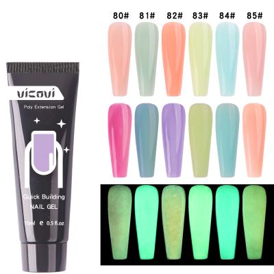 China Supply 15ml Nail Extension Glue Crystal Luminous Temperature Change Quick-Drying Nail Phototherapy UV Nail Polish Nail Glue TSLM1 for sale