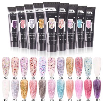 China Supply 15ml Poly Design Nail Polish Finger Builder Acrylic Gel Nail Art Manicure Color UV Gel Extend Jelly Poly for sale