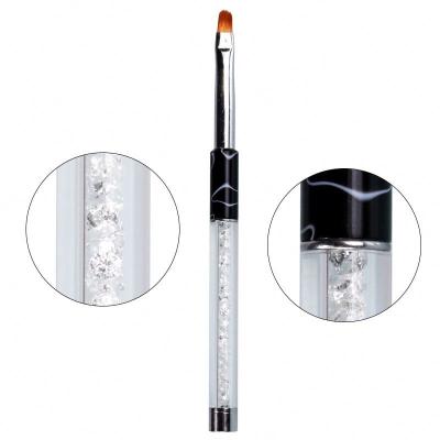 China GE Nail Painting Brush UV Pen Art Manicure Nail Tools Clear Crystal Handlel Round Head Nail Brush Set 1pc for sale