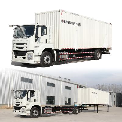 中国 Customization Isuzu 4*2 204hp 9.6m 59cbm Detachable Swap Body Van Cargo Truck 販売のため