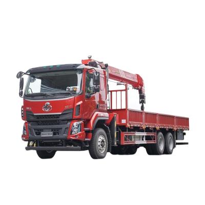 China Hydraulic Pulling Flatbed Truck-Mounted Crane 8 Ton 10 Tyre Crane Truck with Tray for sale