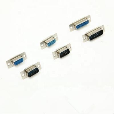 China RF HD-SUB 15 Pin Male Straight Through Hole PCB Connector for sale