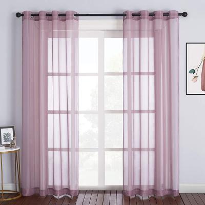 China Wholesale Hotel Blackout Sheer Color Tulle Curtains, Amazon Hot Sale White Gauze Curtains For Living Room/ for sale