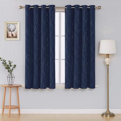 China Blackout Hot-selling Product Short Curtains In 2 Packs, Navy Blue Blackout Curtains For Small Windows In Living Room / for sale