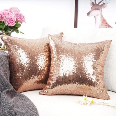 China Custom Solid Color Sequin Cushion Cover Anti-Static Glitter Cushion Cover Sequin Bling Checkerboard Case for sale