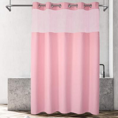 China Sustainable Factory Polyester Hookless Custom Shower Curtain For Hotel Shower Curtain Liner Curtain for sale