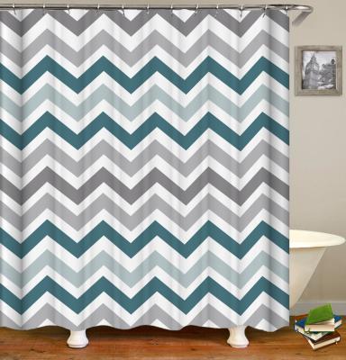 China Viable Custom Design Shower Curtain Made In China, Wholesale Custom Printing Waterproof Shower Curtain Set for sale