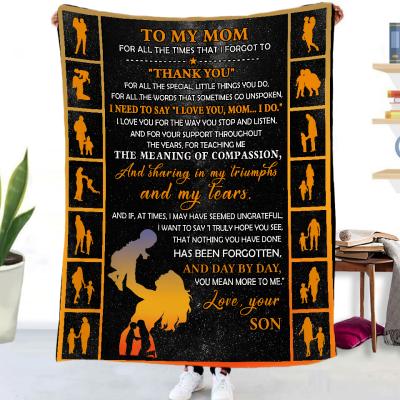 China Popular Thanks Flannel Fire Retardant Blanket For Mother's Day Blanket, Soft And Cozy Mother's Day Gift for sale