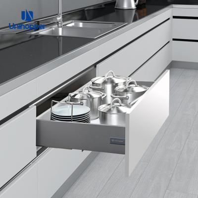 China Contemporary H120 Push To Open Interior Extension Drawer Runner Undermount Drawer Slide Kitchen Drawer System for sale