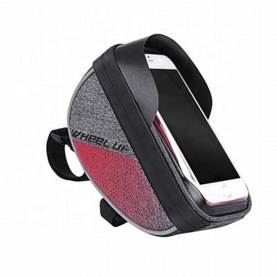 China Mountain Bike/Road Bike WHEEL UP Fingerprint Identification Bicycle Phone Holder Bag Reflective Handle Bar Bag for sale