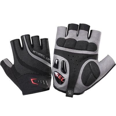 China Breathable/Anti-Slip/Shockproof/Protect Palm WHEEL UP Breathable Half Finger Mountain Bike Gloves Silicone Gel Shock Absorbing Men Bike Gloves for sale