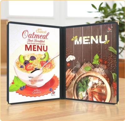 China High Quality Leather Transparent 6-Page Hotels Bag Menu, Suitable For Cafes/Restaurants, Customized Cover Free LOGO And Inner Pages for sale