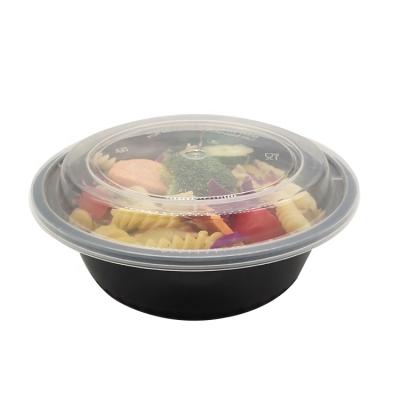 China Modern Black Reusable Plastic Round Microwave Noodle Soup Bowl SX-729 Takeout Wholesale for sale