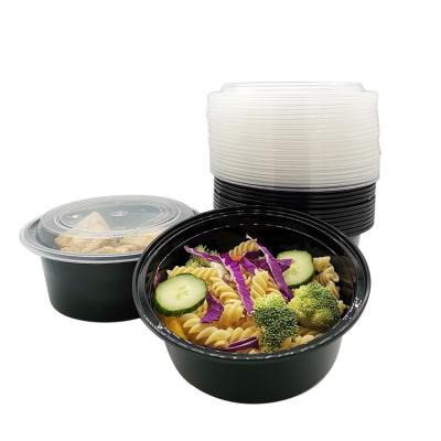 China WF-32R Round Food Vegetable Disposable Plastic Storage Containers Microwavable Soup Noodle Hot Bowls for sale