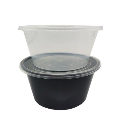 China Excellent 1250ml/42oz Microwave Disposable Houseware/Food Clear Microwavable/Fruit/Spaghetti Black Disposable Plastic Container for sale