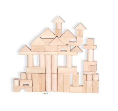 China Non-Toxic Wooden Natural Eco Wood Building Blocks Set Toys For Children Kids Gifts Educational Building Safe Creative Non-Toxic Fun for sale