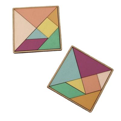 China Educational Toy Wooden Tangram Pattern Blocks Puzzle Matching and Stacking Games Montessori Educational Toys for Toddlers for sale