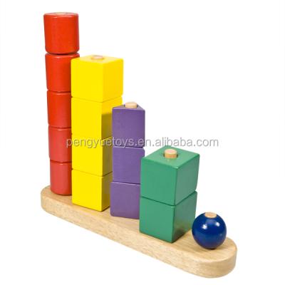 China 2016 Building Toy 2016 Montessori Shape Wooden Geometric Blocks Five Geometric Counter for sale