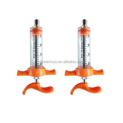 China TPX Material with Inner Poultry 10ml 20ml Stainless Steel Stem Syringe Auto Continuous Injector Veterinary Vaccination Syringe for Sale for sale