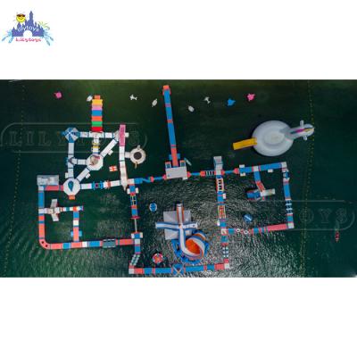 China Water entertainment water park floating float equipment on sea or lake equipment outdoor commercial inflatable aqua waterpark for sale for sale