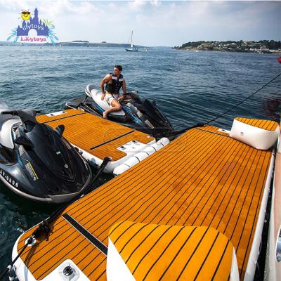 China Packing Inflatable Platform Dock Inflatable Water Leisure Summer Water Entertainment Equipment Floating Island For Boat for sale