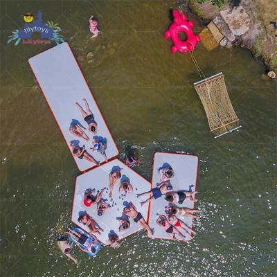 China Packing Wholesale Drop Inflatable Point Deck Yacht Island Floating Dock Inflatable Boat Floating Dock With Lower Price for sale