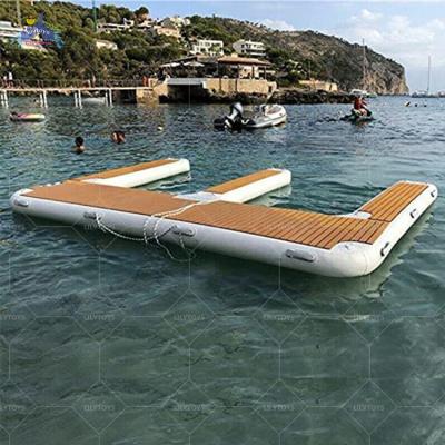 China Packing Custom size Lilytoys motorboat PVC tube sea scooter station inflatable jet ski C dock with water bag for sale