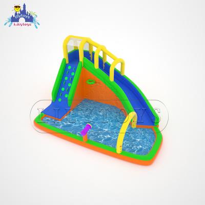 China Amusement Park School Mall School Lilytoys Home Use Kids Inflatable Trampoline 420D Bounce House Nylon Kids Jumping Trampoline For Indoor for sale