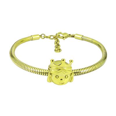 China AFXSION CLASSIC Jewelry 18K Gold Children's DIY Snake Chain Bracelet Boys and Girls Charm Stainless Steel Children's Bracelet for sale