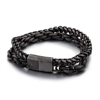 China Wholesale punk rock fashion stainless steel chain bracelet minimalist titanium steel man bracelet AFXSION stainless steel bracelet for sale