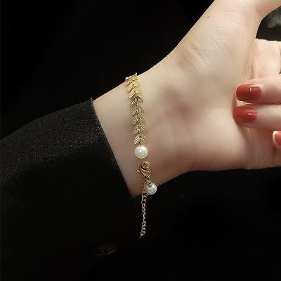 China AFXSION CLASSIC Japanese and Korean chain bracelet adjustable bracelet stainless steel girls instagram jewelry 18K gold bead bracelet for sale