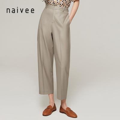 China Naivee Series Breathable Natural Waist Spring Women Office Ladies Wool Trousers for sale