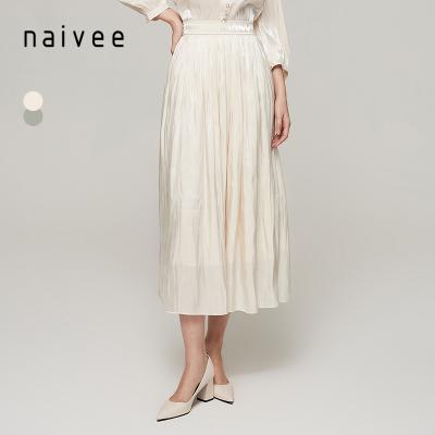 China Plus Series Quality Spring Naivee Elegant Elastic Waist Skirts Shiny Hip For Women Ladies for sale