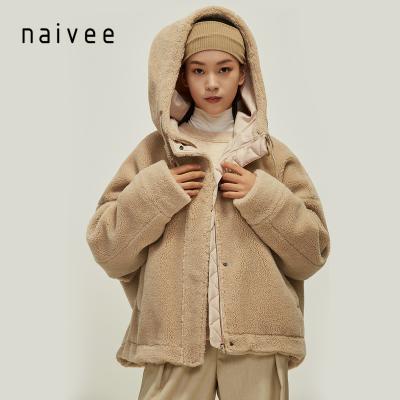 China Oversized naivee sports hooded Anti-wrinkle series wool casual fleece coat for casual women ladies loose jacket for sale