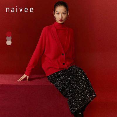 China Anti-wrinkle naivee new year series premium cashmere and wool cardigans sweaters for women women loose for sale