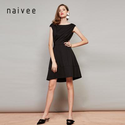 China Naivee Soft And Comfortable 2020 Summer Cheap Women Black Evening Dress For Workplace Lady for sale