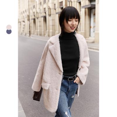 China Naivee Premium Plus Size Winter Wool Fabric Sheer Fleece Coat Jacket For Oversized Women Ladies for sale