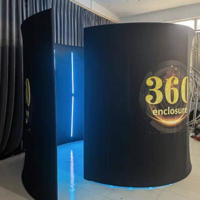 China Customized Circular LED Fence Background Tent 8*8 Light Circular Party Supplies 360 Photos Booth Fence Backdrop Outdoor Light Stand for sale