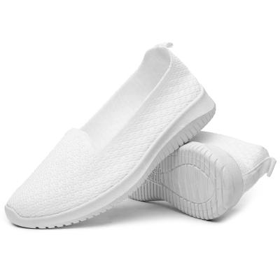 China Breathable Women Slip On Shoes Knit Mesh Sneakers Walking Famous Brands Casual Loafer Shoes Nurse Designer White Women Shoes for sale